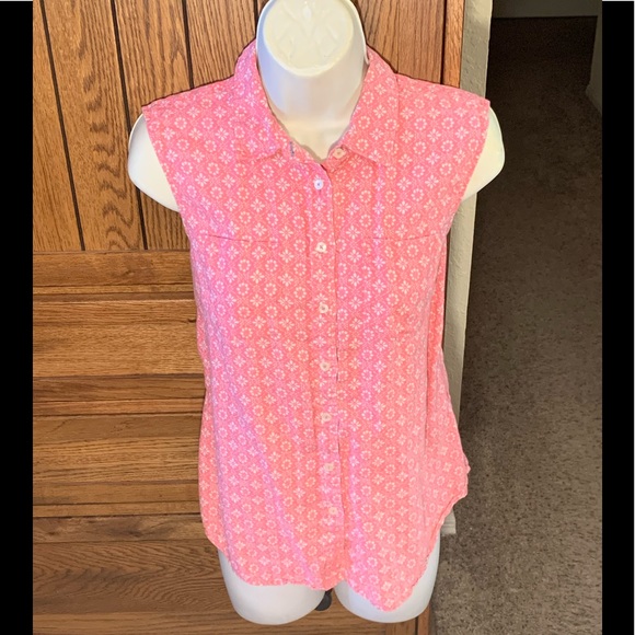 Talbots patterned button up tank - Picture 1 of 2